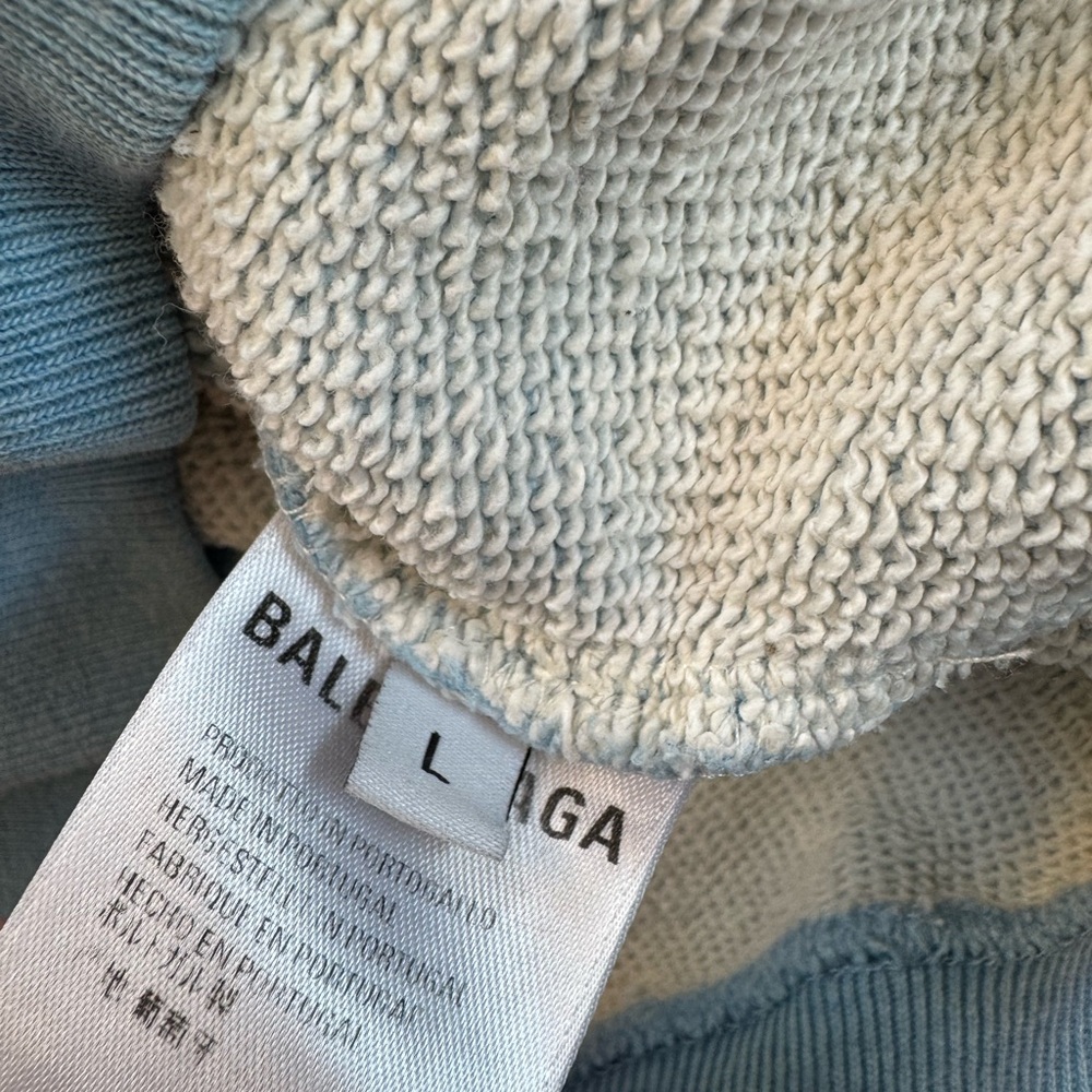 Balenciaga heavyweight hoodie Light baby blue hoody size Large - Picture 13 of 16